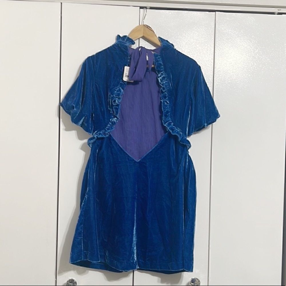 Free People Gum Drop Mini Dress In Deep River Size M - Picture 5 of 6